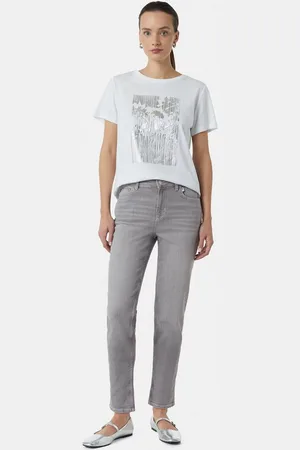 Comma, 5-Pocket-Jeans Crop-Jeans im Slim Fit mit Kontrast-Nähten Waschung - Verkäufer: s.Oliver