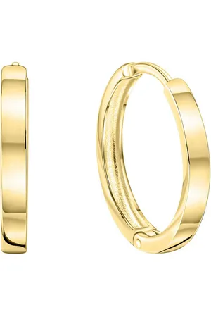 vivance collection Paar Creolen 585/- Gelbgold matt/glanz