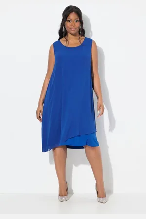 Ulla Popken Cocktailkleid Kleid doppellagig A-Linie Rundhals ärmellos - Verkäufer: Popken Fashion Group