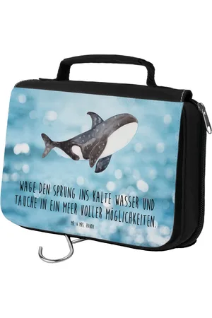 Mr. & Mrs. Panda Kulturbeutel Orca - Oceanblue - Geschenk, Kulturbeutel, Kosmetikbeutel, Urlaub, Mo (1-tlg), Mehrere Fächer - Verkäufer: