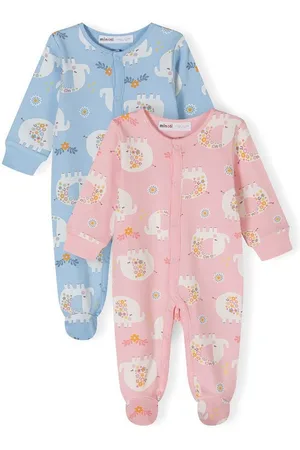 Minoti Schlafoverall Schlafanzüge mit Print, 2-er Pack (0-24m) - Verkäufer: