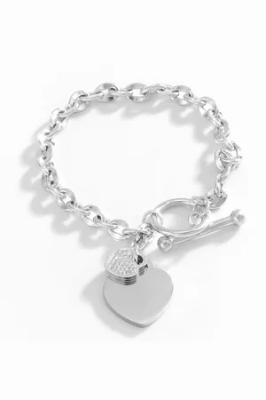 Karma Edelstahlarmband Armband Charms Herzen Zirkonia Kristalle Edelstahl Gold Silber Damen (Charmarmband, Damenschmuck modern), Damenarmband Edelstahlarmband Kristallarmband - Verkäufer: Sanixa