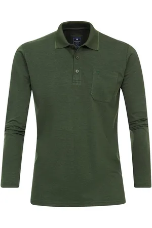 Redmond Poloshirt "Wash & Wear" XXL Langarm-Polo grün melange - Verkäufer: bigtex