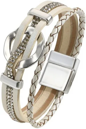 Karma Wickelarmband Wickelarmband vers. Farben PU Leder Damen Armband Lederarmband (Armschmuck für Frauen modern, Damenlederarmband Damenschmuck Geschenk Für Sie), Mehrreihig Metall Beige Grün Rosa Braun Gold oder Schwarz - Verkäufer: Sanixa