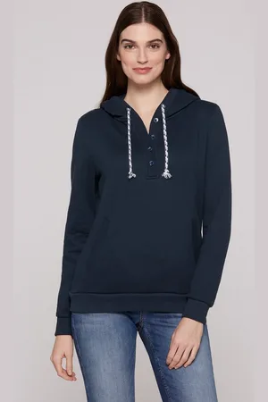 Soccx Sweatshirt Sweatshirt mit Kapuze und halber Knopfleiste (1-tlg) Kapuze - Verkäufer: CONCEPT Mode