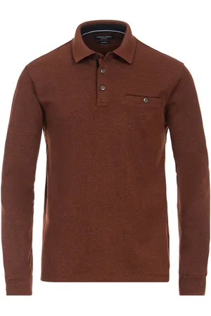 Casa Moda Langarm-Poloshirt XXL Langarm-Poloshirt terracotta melange - Verkäufer: bigtex