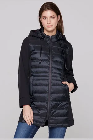 Soccx Outdoorjacke Übergangsjacke im Materialmix in Blue Navy (1-St) Kapuze - Verkäufer: CONCEPT Mode