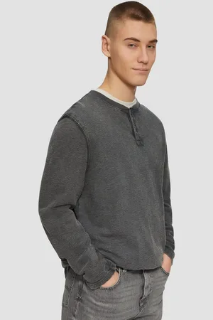 QS by s.Oliver Langarmshirt Gewaschenes Henley-Longsleeve in Strukturjersey Waschung - Verkäufer: s.Oliver