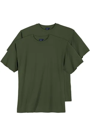 Adamo Rundhalsshirt 2er-Pack Basic T-Shirt Übergröße oliv - Verkäufer: bigtex