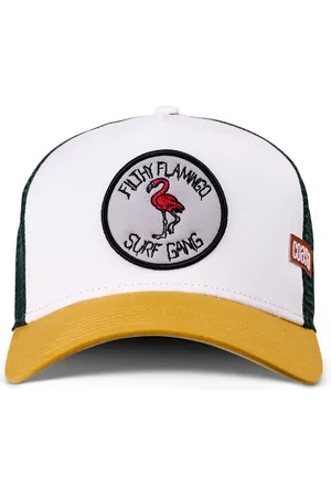 COASTAL Trucker Cap HFT Filthy Flamingo Trucker Cap White/Mustard (Basecap, Meshcap, Trucker Kappe) - Verkäufer: stuff-style
