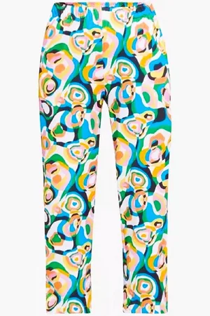 0039 Italy Taillenhose Damen Hosen, Damen Dilana Sommer Hose Elastischen Bund, Mehrfarbig - Verkäufer: evoox