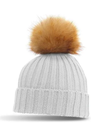 CASPAR Bommelmütze MU053 Damen Winter Strickmütze mit großem Kunstfell Bommel - Verkäufer: & SIKORA