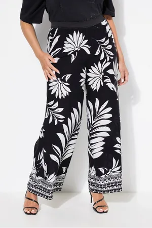 Ulla Popken Schlupfhose Hose Blüten weites gerades Bein Elastikbund - Verkäufer: Popken Fashion Group