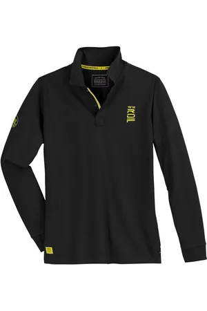 Redfield Langarm-Poloshirt Große Größen Langarm-Poloshirt Herren Kontrast-Details - Verkäufer: bigtex