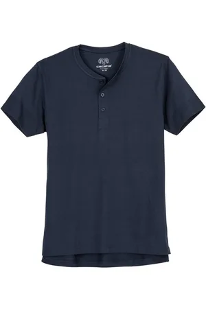 Ceceba Print-Shirt T-Shirt Übergröße navy Knopfleiste - Verkäufer: bigtex