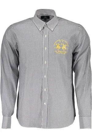 La Martina Langarmhemd Elegantes Herrenhemd Blau – Regular Fit, Stickerei, Button-Down-Krag - Verkäufer: Redeve