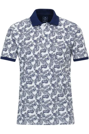 Redmond Poloshirt XXL Poloshirt blau-weiß Alloverprint floral - Verkäufer: bigtex