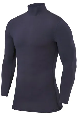 TCA Funktionsshirt PowerLayer Herren Kompressionsshirt Langarm Mock Neck - Dunkelgrau, XL (1-tlg) - Verkäufer: SellerX14