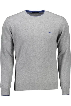 HARMONT&BLAINE Strickpullover Stilvoller grauer Herren-Pullover mit Kontrastdetails und Logo - Verkäufer: Redeve