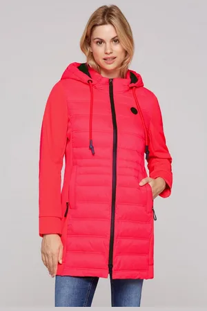 Soccx Outdoorjacke Übergangsjacke im Materialmix in Flashy Red (1-St) Kapuze - Verkäufer: CONCEPT Mode