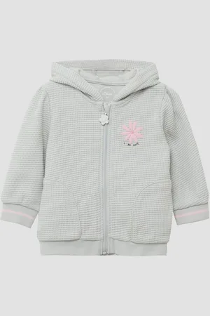 QS by s.Oliver Outdoorjacke Weiche Kapuzen-Sweatjacke mit Waffelstruktur Rippbündchen - Verkäufer: