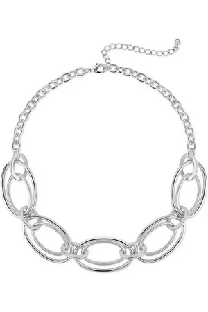Karma Gliederkette große Halskette silber oder Gold Damenhalskette Damenkette (Aluminium), Silberkette golfarben auffällige Kette - Verkäufer: Sanixa