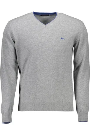 HARMONT&BLAINE Strickpullover Eleganter Herrenpullover in Grau mit V-Ausschnitt und Kontrastdetails - Verkäufer: Redeve