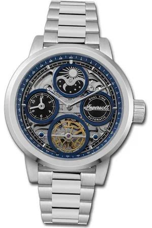 INGERSOLL 1892 Quarzuhr Herrenuhr Edelstahl silber, (Analoguhr), Herrenuhr Edelstahlarmband silber, rundes Gehäuse, groß (ca. 44mm) - Verkäufer: Fit4Style Silberschmuck - IMPPAC