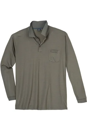Ragman Poloshirt Softknit Langarm-Polo XXL Bicolor taupe-petrol - Verkäufer: bigtex