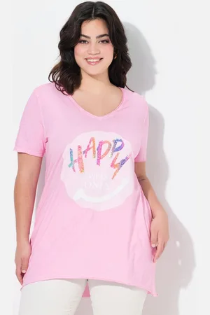 Angel of Style T-Shirt T-Shirt A-Linie Regenbogen-Pailletten-Smiley - Verkäufer: Popken Fashion Group