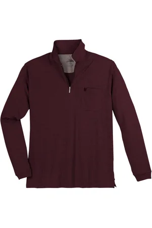 HAJO Langarm-Poloshirt Zipper Langarm-Poloshirt XXL weinrot melange - Verkäufer: bigtex