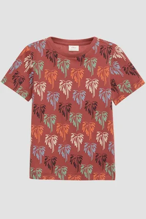 QS by s.Oliver Kurzarmshirt T-Shirt aus Baumwolle mit All-over-Print - Verkäufer: