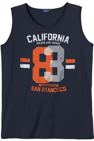 Adamo Rundhalsshirt XXL Tanktop navy Frontprint California - Verkäufer: bigtex