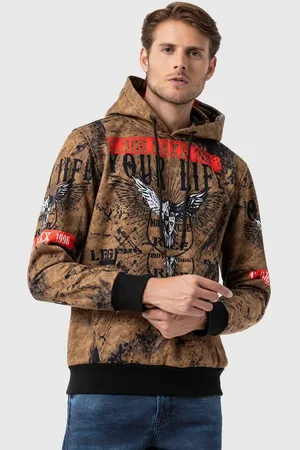 Cipo & Baxx Kapuzenpullover Sweatshirts mit Allover-Print
