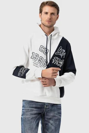 Cipo & Baxx Kapuzenpullover Sweatshirts im Kontrastdesign
