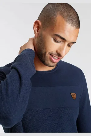 Bruno Banani Rundhalspullover in modischer Strickoptik