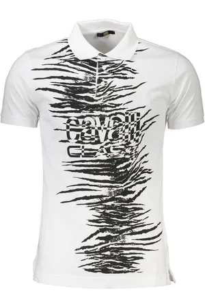 Roberto Cavalli Poloshirt Weißes Herren Poloshirt: Regular Fit mit Print und - Verkäufer: Redeve