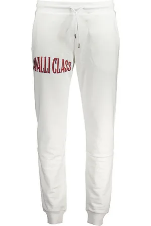 Roberto Cavalli 5-Pocket-Hose Herren-Sporthose Weiß - Elastischer Bund, Kordelzug & Stickerei - Verkäufer: Redeve