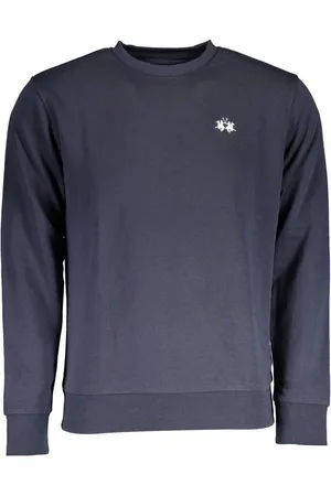 La Martina Sweatshirt Herren Pullover Blau: Langarm, Rundhals, Stickerei - Verkäufer: Redeve
