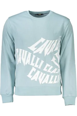 Roberto Cavalli Sweatshirt Herren Langarm-Sweatshirt Blau mit Druck und - Verkäufer: Redeve