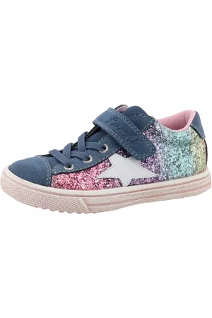 Lurchi Salita Sneaker, Schnürschuh mit bunten Glitzerbesatz, Größenschablone z. Download