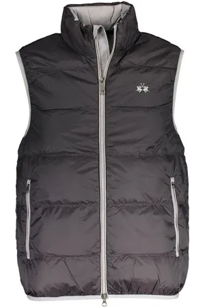 La Martina Outdoorjacke Ärmelloses Herrenhemd Schwarz mit Stickerei und Reißverschluss - Verkäufer: Redeve