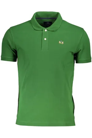 La Martina Poloshirt Herren Kurzarm-Polo, Slim Fit, Grün mit Stickerei - Verkäufer: Redeve