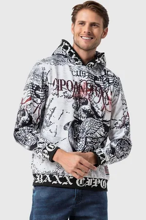 Cipo & Baxx Kapuzenpullover Sweatshirts mit Allover-Print