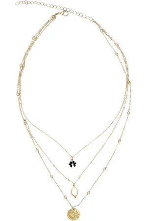 Alessandro Kette mit Anhänger Trinity, modische Kette 3-reihig im Layerlook