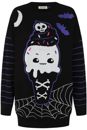 Banned Retro Longpullover Yami Strickpullover Gothic Goth Kawaii Horror - Verkäufer: Schompi Trading e.K.