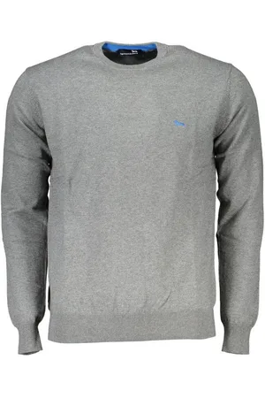 HARMONT&BLAINE Strickpullover Grauer Herrenpullover: Eleganz mit Rundhalsausschnitt und Stickerei - Verkäufer: Redeve