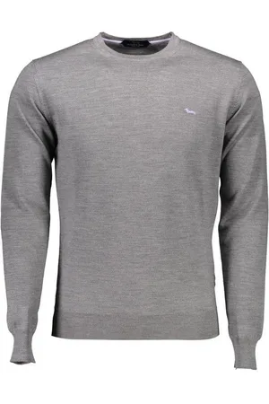 HARMONT&BLAINE Strickpullover Grauer Herrenpullover mit Rundhalsausschnitt und dezentem Logo - Verkäufer: Redeve