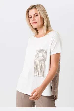Tuzzi Nero Kurzarmshirt mit Fransen-Detail - Verkäufer: Held Fashion Retail