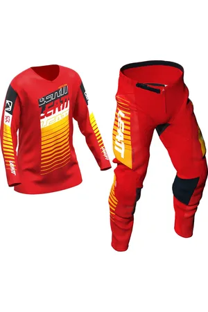 Leatt Motocross-Shirt 3.5 Ride Kit Stripes Mini/Junior Motocross Jersey und Hose Set Atmungsaktiv - Verkäufer: Fc-Moto